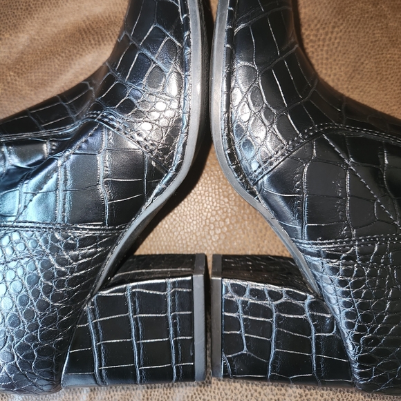 HTF Sassy Fierce Sexy Marc Fisher OTK Black Croc Embossed Boots - Picture 16 of 16